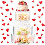 3 Pcs Acrylic Cake Stand with LED Lights 7‘’, 9‘’, 11‘’ Clear Fillable Cake Riser Round 3 Tier Case Box for