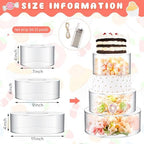 3 Pcs Acrylic Cake Stand with LED Lights 7‘’, 9‘’, 11‘’ Clear Fillable Cake Riser Round 3 Tier Case Box for, alternate view 3
