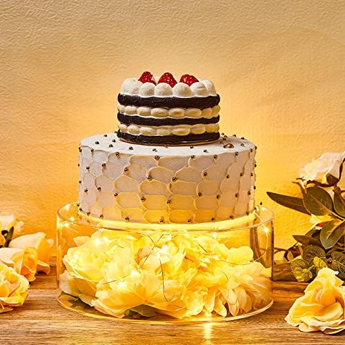 3 Pcs Acrylic Cake Stand with LED Lights 7‘’, 9‘’, 11‘’ Clear Fillable Cake Riser Round 3 Tier Case Box for, alternate view 5