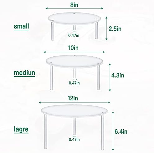 3 Pcs Acrylic Cake Stands, Reusable Round Cupcake Holder for Dessert Cake Pizza, Display Stand Party Serving, alternate view