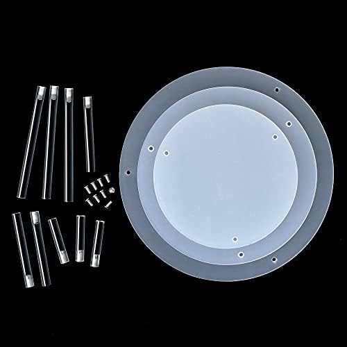 3 Pcs Acrylic Cake Stands, Reusable Round Cupcake Holder for Dessert Cake Pizza, Display Stand Party Serving, alternate view