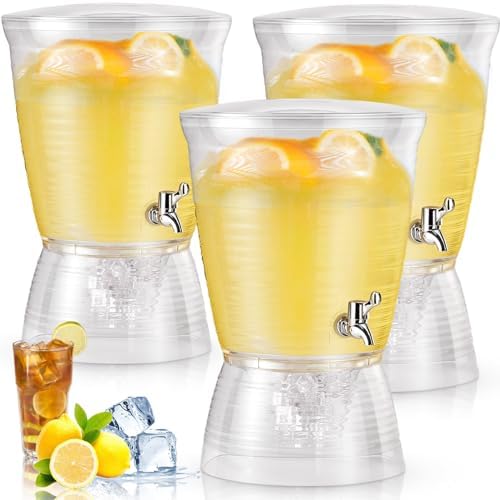3 Pcs Acrylic Drink Water Dispenser with Spigot, 2.7 Gallon Clear