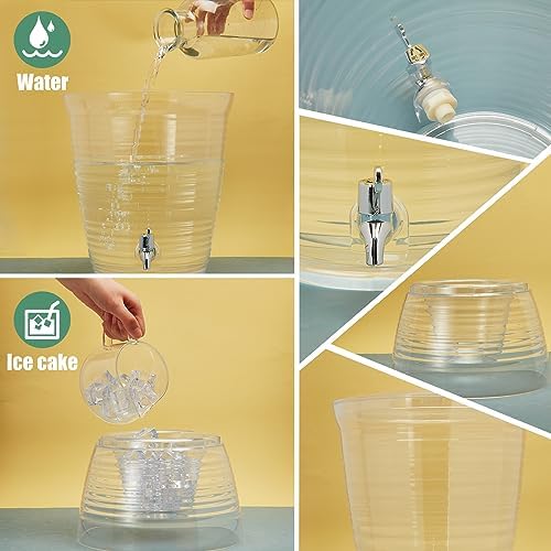 3 Pcs Acrylic Drink Water Dispenser with Spigot, 2.7 Gallon Clear, alternate view 4