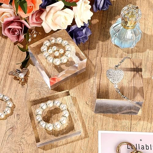 3 Pcs Acrylic Risers Stand Display Block Decor Riser 3 Size, Square in clear, alternate view 3