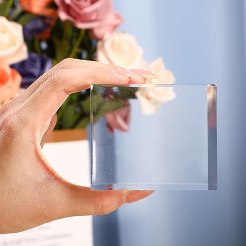 3 Pcs Acrylic Risers Stand Display Block Decor Riser 3 Size, Square in clear, alternate view 4