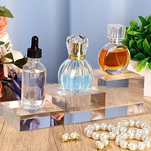 3 Pcs Acrylic Risers Stand Display Block Decor Riser 3 Size, Square in clear, alternate view 6