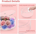 3 Pcs Acrylic Round Cake Stand with Lid, Clear Fillable Cake Tier in Transparent, alternate view 3