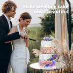 3 Pcs Acrylic Round Cake Stand with Lid, Clear Fillable Cake Tier in Transparent, alternate view 4