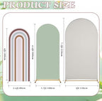 3 Pcs Arch Backdrop Cover Fabric, Brown Green,7.2ft + 6.6ft + 6 Ft, alternate view 2