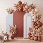 3 Pcs Arch Backdrop Cover Fabric, Brown Grey,7.2ft + 6.6ft + 6 Ft