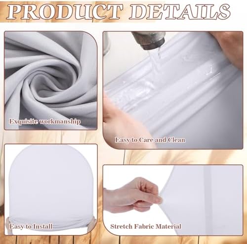 3 Pcs Arch Backdrop Cover Fabric, Brown Grey,7.2ft + 6.6ft + 6 Ft, alternate view 3