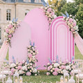 3 Pcs Arch Backdrop Cover Fabric, Pink,7.2ft + 6.6ft + 6 Ft in Pink