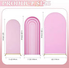 3 Pcs Arch Backdrop Cover Fabric, Pink,7.2ft + 6.6ft + 6 Ft in Pink, alternate view 2