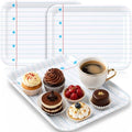 3 Pcs Back to School Serving Trays 13 x 10 Inch Notebook Line Melamine Platters Reusable Rectangular Serving
