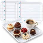 3 Pcs Back to School Serving Trays 13 x 10 Inch Notebook Line Melamine Platters Reusable Rectangular Serving