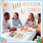 3 Pcs Back to School Serving Trays 13 x 10 Inch Notebook Line Melamine Platters Reusable Rectangular Serving, alternate view