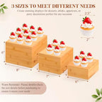 3 Pcs Bamboo Buffet Risers and Stands for Food, 6''-8'' in Bamboo, alternate view 3