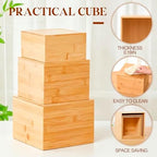3 Pcs Bamboo Buffet Risers and Stands for Food, 6''-8'' in Bamboo, alternate view 4