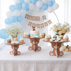 3 Pcs Bear Wood Cake Stands 12" 10" 8" Bear Baby Shower Birthday Decorations 3D Wooden Cupcake Dessert Holders, alternate