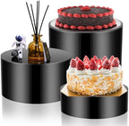 3 Pcs Black Acrylic Riser for Display Stand Round Cake Dessert Stand in Black