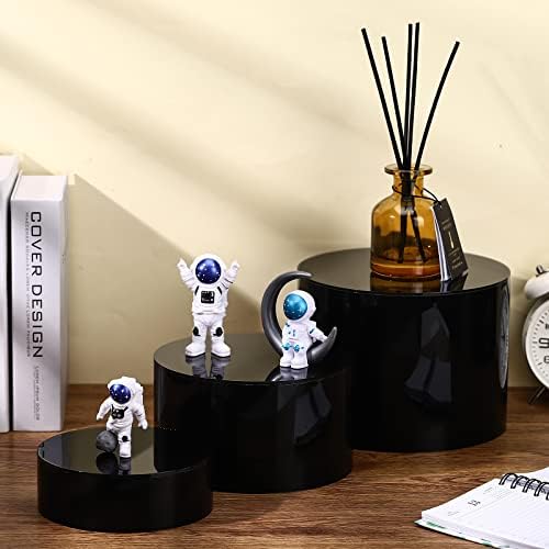 3 Pcs Black Acrylic Riser for Display Stand Round Cake Dessert Stand in Black, alternate view 3