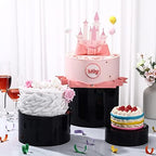 3 Pcs Black Acrylic Riser for Display Stand Round Cake Dessert Stand in Black, alternate view 4