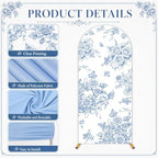 3 PCS Blue Floral Arch Covers 4ft 5ft 6ft for Wedding Party Baby Shower in Blue, alternate view 3
