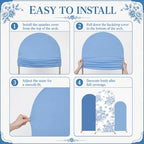 3 PCS Blue Floral Arch Covers 4ft 5ft 6ft for Wedding Party Baby Shower in Blue, alternate view 4