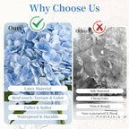 3 Pcs Blue Hydrangea Artificial Flowers Lifelike Latex Real Touch Flower in 3 Blue, alternate view 5
