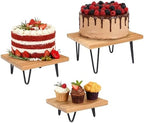 3 Pcs Buffet Risers, Wood Square Food Riser Dessert Table Display Stand Set for Party Wood Cupcake Stands