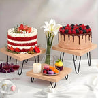 3 Pcs Buffet Risers, Wood Square Food Riser Dessert Table Display Stand Set for Party Wood Cupcake Stands, alternate view 2