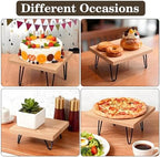 3 Pcs Buffet Risers, Wood Square Food Riser Dessert Table Display Stand Set for Party Wood Cupcake Stands, alternate view 6