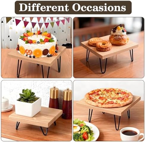 3 Pcs Buffet Risers, Wood Square Food Riser Dessert Table Display Stand Set for Party Wood Cupcake Stands, alternate view 6