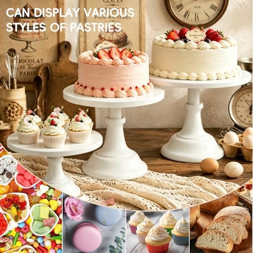 3 Pcs Cake Stand Set,8"/10"/12" inch, Metal Cupcake Holders Stand for Birthday Wedding Banquets, Pastry Display, alternate