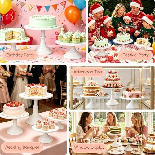 3 Pcs Cake Stand Set,8"/10"/12" inch, Metal Cupcake Holders Stand for Birthday Wedding Banquets, Pastry Display, alternate