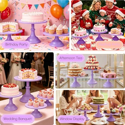 3 Pcs Cake Stand Set,8"/10"/12" inch, Metal Cupcake Holders Stand for Birthday Wedding Banquets, Pastry Display, alternate