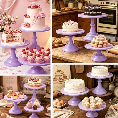 3 Pcs Cake Stand Set,8"/10"/12" inch, Metal Cupcake Holders Stand for Birthday Wedding Banquets, Pastry Display, alternate