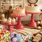 3 Pcs Cake Stand Set,8"/10"/12" inch, Metal Cupcake Holders Stand for Birthday Wedding Banquets, Pastry Display, alternate
