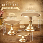 3 Pcs Cake Stand Set,8"/10"/12" inch, Metal Cupcake Holders Stand for Birthday Wedding Banquets, Pastry Display, alternate