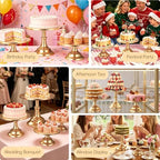 3 Pcs Cake Stand Set,8"/10"/12" inch, Metal Cupcake Holders Stand for Birthday Wedding Banquets, Pastry Display, alternate