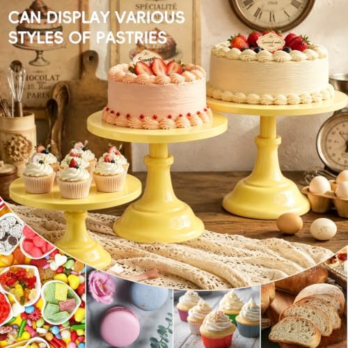 3 Pcs Cake Stand Set,8"/10"/12" inch, Metal Cupcake Holders Stand for Birthday Wedding Banquets, Pastry Display, alternate