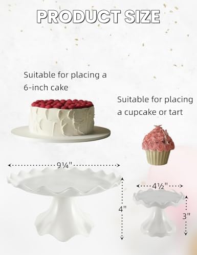 3 Pcs Cake Stand Set, Laced Cake Stand, Mini Cupdake Holder for Party, Wedding, Birthday, Celebration, Baby, alternate view 3