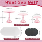 3 Pcs Cake Stand with 20Pcs Cakeboard Round, Cake Stand Set Disc Diameter 8" 10" 12", Perfect Dessert Table, alternate view 3