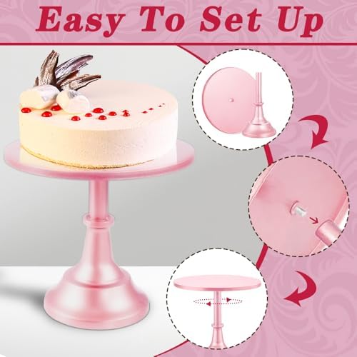 3 Pcs Cake Stand with 20Pcs Cakeboard Round, Cake Stand Set Disc Diameter 8" 10" 12", Perfect Dessert Table, alternate view 4