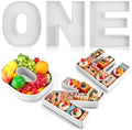 3 Pcs Charcuterie Letters ONE 12" Fillable Tray Food Serving in White