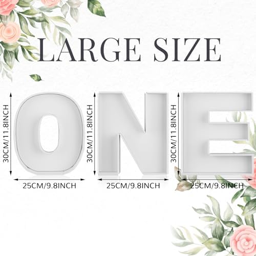 3 Pcs Charcuterie Letters ONE 12" Fillable Tray Food Serving in White, alternate view 2