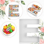 3 Pcs Charcuterie Letters ONE 12" Fillable Tray Food Serving in White, alternate view 3