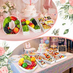 3 Pcs Charcuterie Letters ONE 12" Fillable Tray Food Serving in White, alternate view 6
