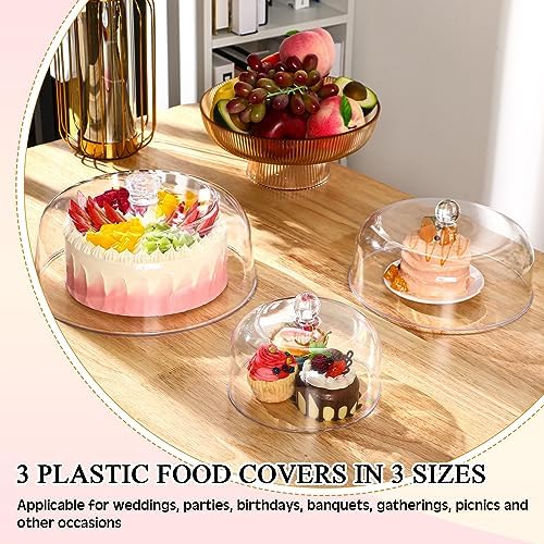 3 Pcs Clear Cake Dome Cover Acrylic Cake Stand Cover, Clear in Clear, alternate view 6