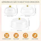 3 Pcs Clear Cake Dome Cover Acrylic Cake Stand Cover, Gold in Gold, alternate view 2